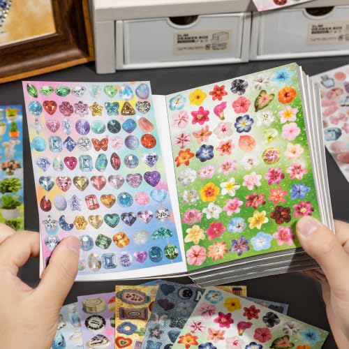 Image of Sticker Book with 1800+ Stickers, 30 Pages | Scrapbooking, Journaling, Decorative Stickers, Collage Style, Arts & Crafts