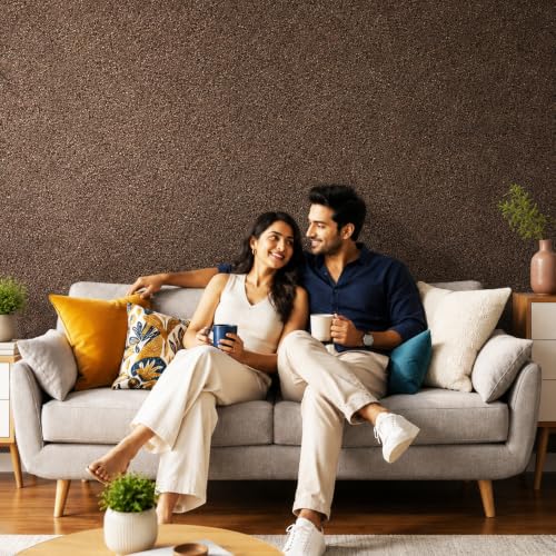 Image of Marble Texture Paint, 3D Designer Stone and Granite Luxury Finish, Washable Water Resistant Acrylic Emulsion, Interior Exterior Ready to use (Chocolate Brown)