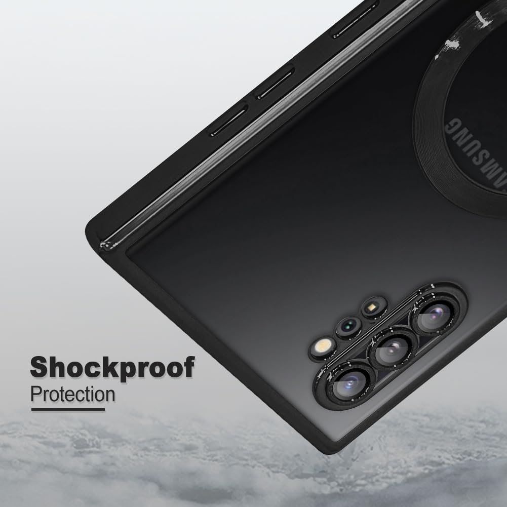 AIGOMARA Magnetic Case for Samsung Galaxy Note 10 Plus [Wireless Charging Compatible] Soft TPU Phone Cover Anti-Scratch Shockproof Slim Case for Women Men - Black - Image 5