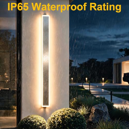 Image of Aipsun 39.4in Brushed Nickel Outdoor Wall Sconces 2 Packs