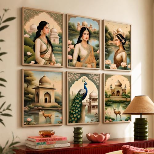 Image of kotart Premium Traditional Madhubani Art Paintings with Frame for Home Decor - Painting Wall Decoration - Pack of 6 (14X20 Inch, items)