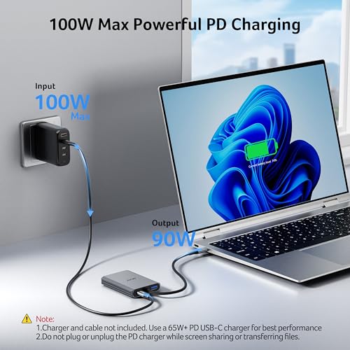 Acer Adattatore USB-C a doppio HDMI 4K@60 Hz, Hub USB-C multiporta con 2 HDMI, PD100 W, USB 3.0, convertitore Type-C per doppio monitor, compatibile con Acer Nitro, MacBook Air/Pro, Dell XPS, Surface - Hub USB - Immagine 5