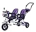 GHDE& Triciclo de niños, Bicicleta de Doble Asiento para niños con Bloqueo del...