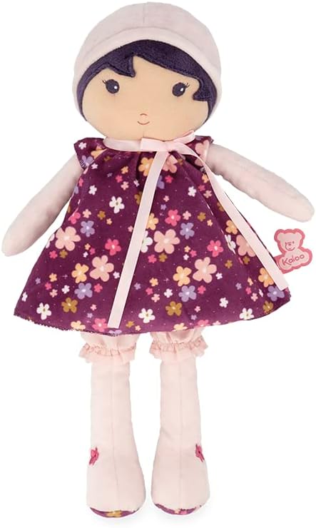 KALOO - Tendresse, Mi Muñeca de Tela Violette, Muñeca de Trapo 32 cm, Vestido de Flores, Pololos Extraíbles, Bonita Caja de Regalo y Cinta Personalizable, Desde el Nacimiento, K200002