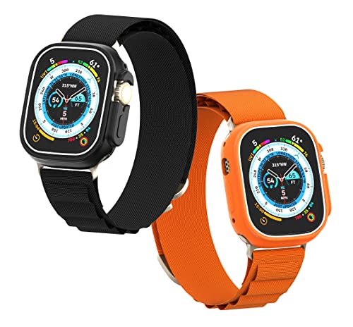 [2 Pack] Penom Compatible for Apple Watch Ultra Case 49mm Bumper Cover, Soft TPU Shockproof Protective Scratch-Resistant Frame for iWatch Series 8 Ultra 49 MM [No Screen Protector] - Matte Black - Thumbnail 4