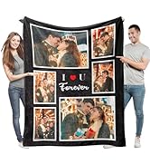 Easycosy Couple Gift Ideas Custom Blankets with Photos Text Personalized Blanket for Girlfriend B...
