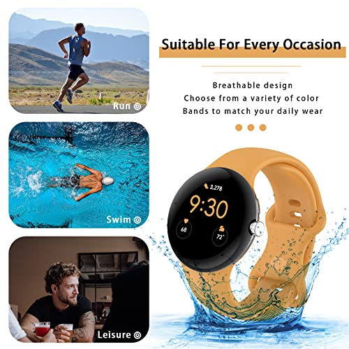 Image of Band Compatible with Google Pixel Watch Soft Silicone Sport Watch Bands Replacement Watch Strap Bracelet for Google Pixel Watch Smartwatch Accessories