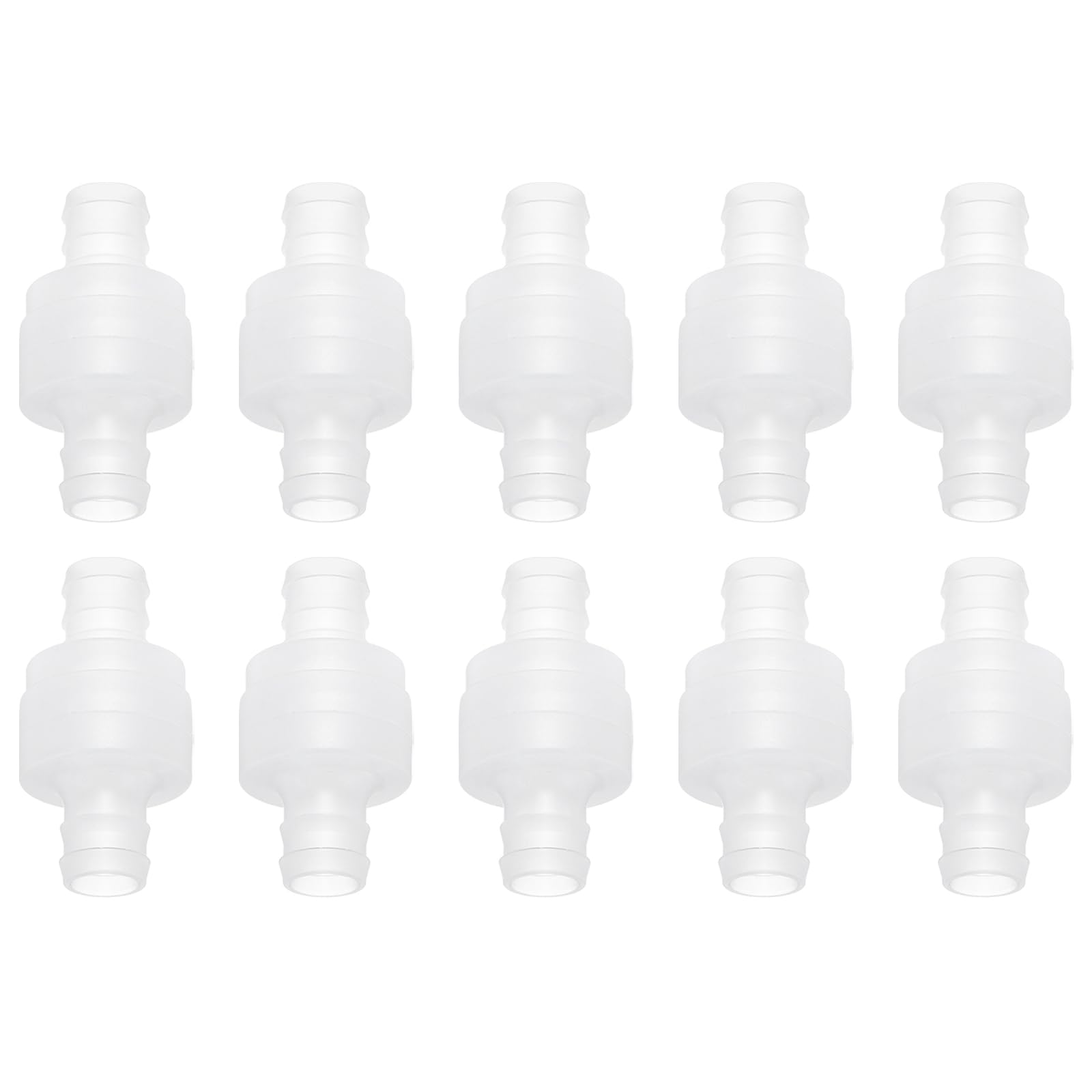 sourcing map 10 valvole di ritegno di non ritorno, diametro 15 mm, unidirezionale, connettore per tubo in linea in plastica PP, per pompa del serbatoio dell'acqua di gas, liquidi, aria