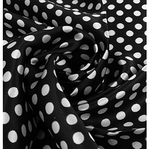 uxcell Women Polyester Fashion Round Dots Square Scarf Wrap Black White3