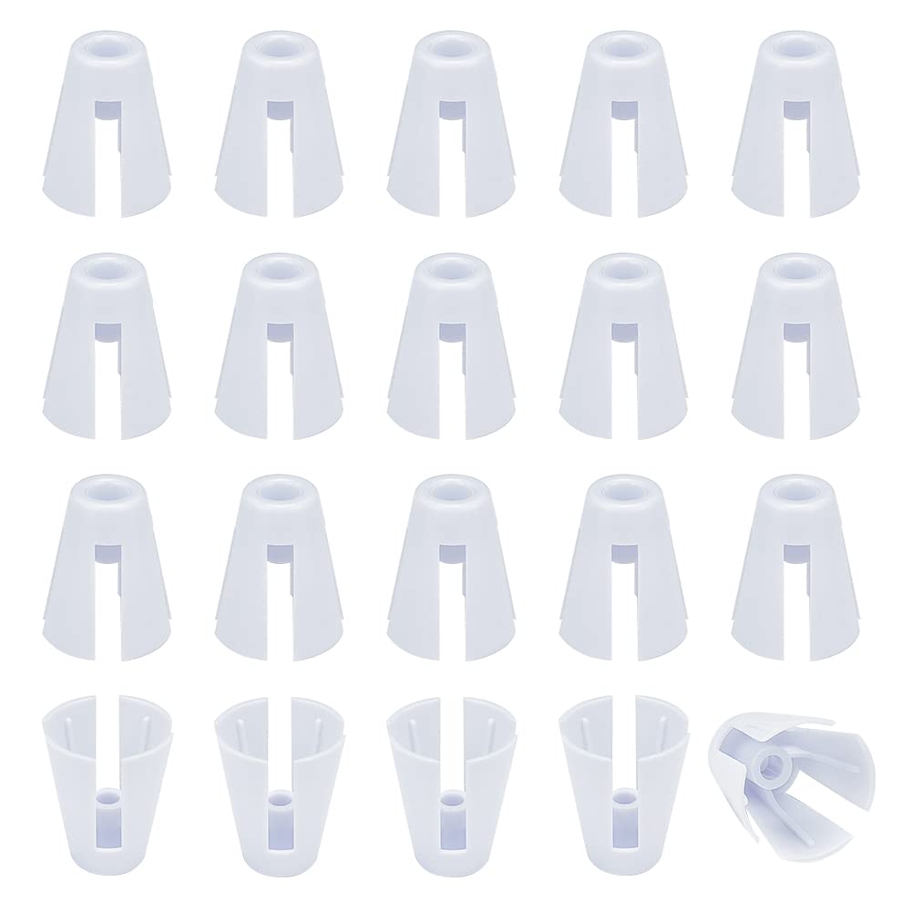 CHGCRAFT 20Pcs Plastic Coil Claw Thread Spool Cone Holder DIY Craft Overlocker Serger Sewing Decoration Sewing Machine Accessories, White, 38x32mm