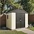 Patiolife 8x6 FT Resin Outdoor Storage Shed with Floor, Plastic Shed with Window and Lockable Door, Ideal for Garden, Backyard and Tool Storage, Easy Installation in Beige