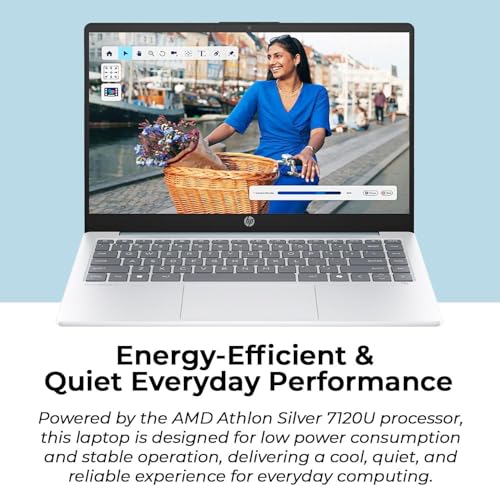 Image of HP Everyday Laptop with Copilot AI • 2026 Edition • AMD High Performance Processor • 512GB SSD • Microsoft Office 365 Included • Thin & Portable • 12hrs Battery • Windows 11 | w /o Mouse
