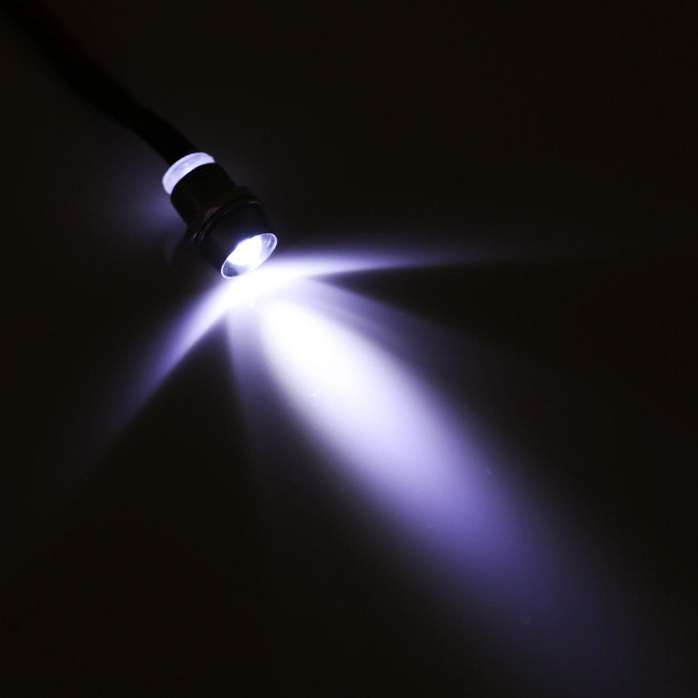 Spia LED Super Luminosa 12V 8mm 4 Pezzi: Verde, Rossa, Blu, Gialla, Bianca, Per Cruscotto Auto E Furgone, Robusta E A Risparmio Energetico