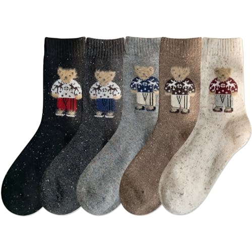 Image of IIG Winter Warm Wool Socks for Women Original Design Trendy Boot Socks Ideal Gift
