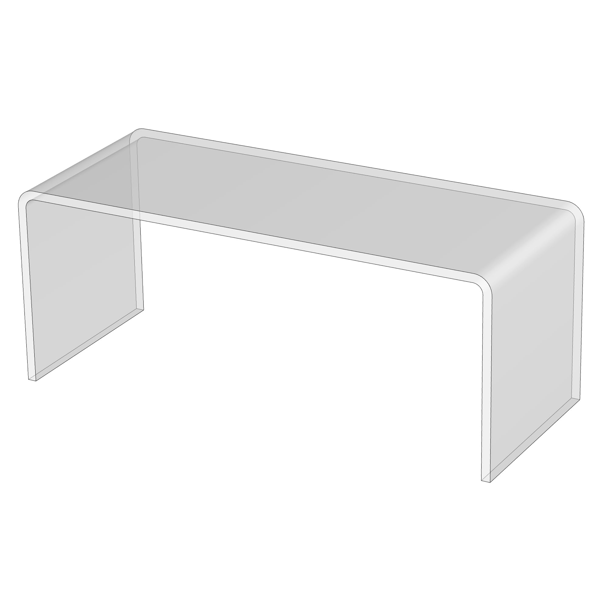 3R W Design Clear Acrylic Display Risers- Premium Shelf Riser Display Stands and Plinths - Hoverstand- Made in UK (25*10*10cm 4mm-thick, Max Load 2kg)