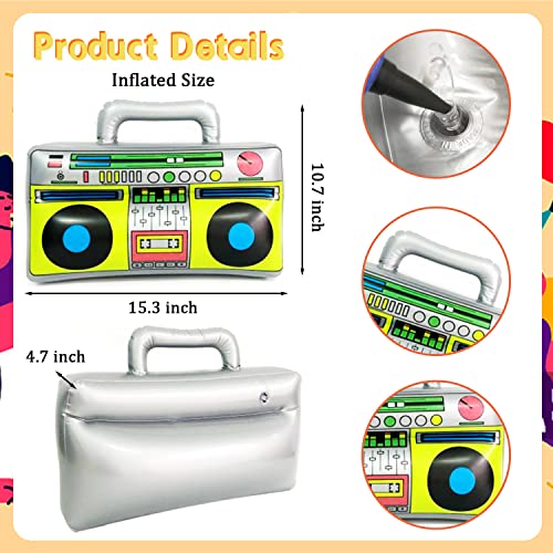 Image of 5 Pieces Inflatable Radio Boombox Inflatable Mobile Phone,Retro Mobile Phone for 80's 90's Party Decorations,Hip Hop Costume,Birthday Theme Party Photo