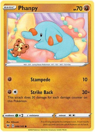 Pokemon Single Card PHANPY 086/185 VIVID VOLTAGE