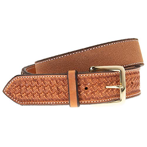 Texas Saddlery Saddle Tan Rough Out Spider Combo Belt Tan 38