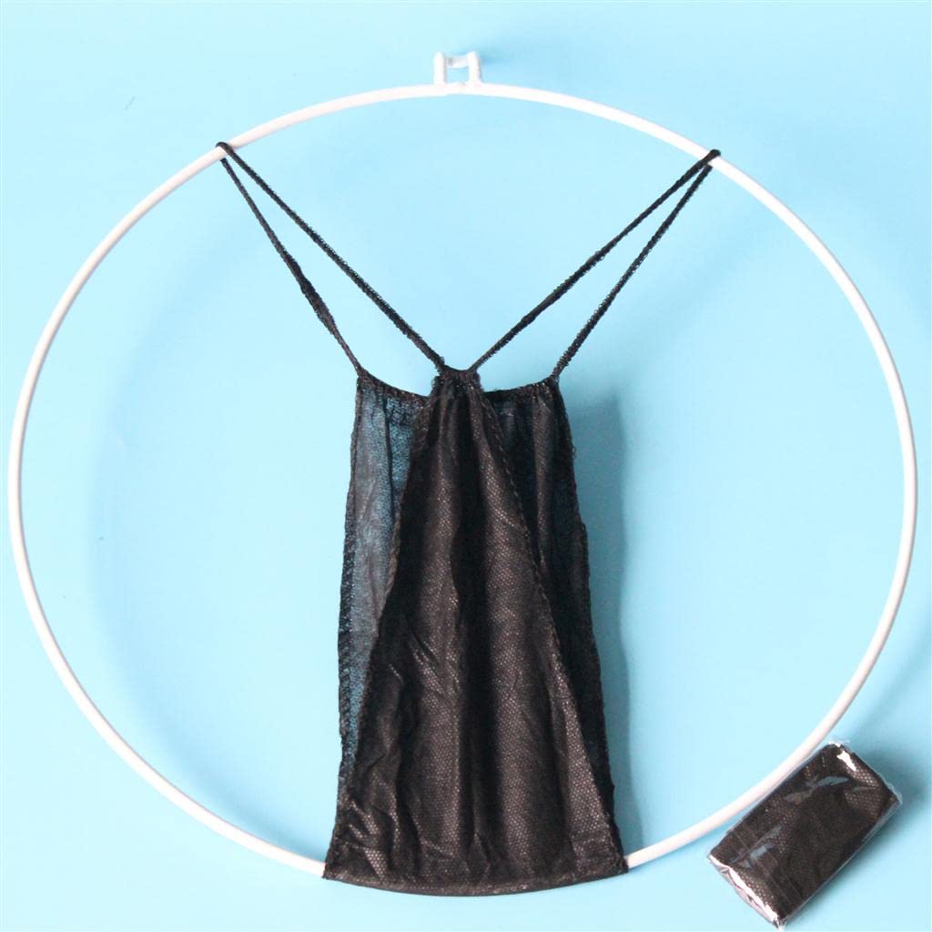 Unbekannt 100 Stück Einweg-Tanga Vliesstoff Schwarz, Hypoallergen & Elastisch Einwegunterwäsche, Ideal für Schwangerschaft & Wochenbett (Universalgröße)