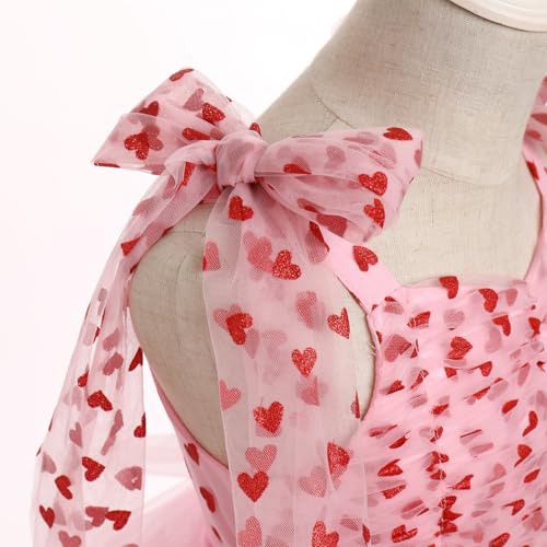 Valentines Day Dress for Girls Valentine's Day Outfit Red Heart Birthday Tulle Princess Dress Party Tutu Dresses Photo Shoot4