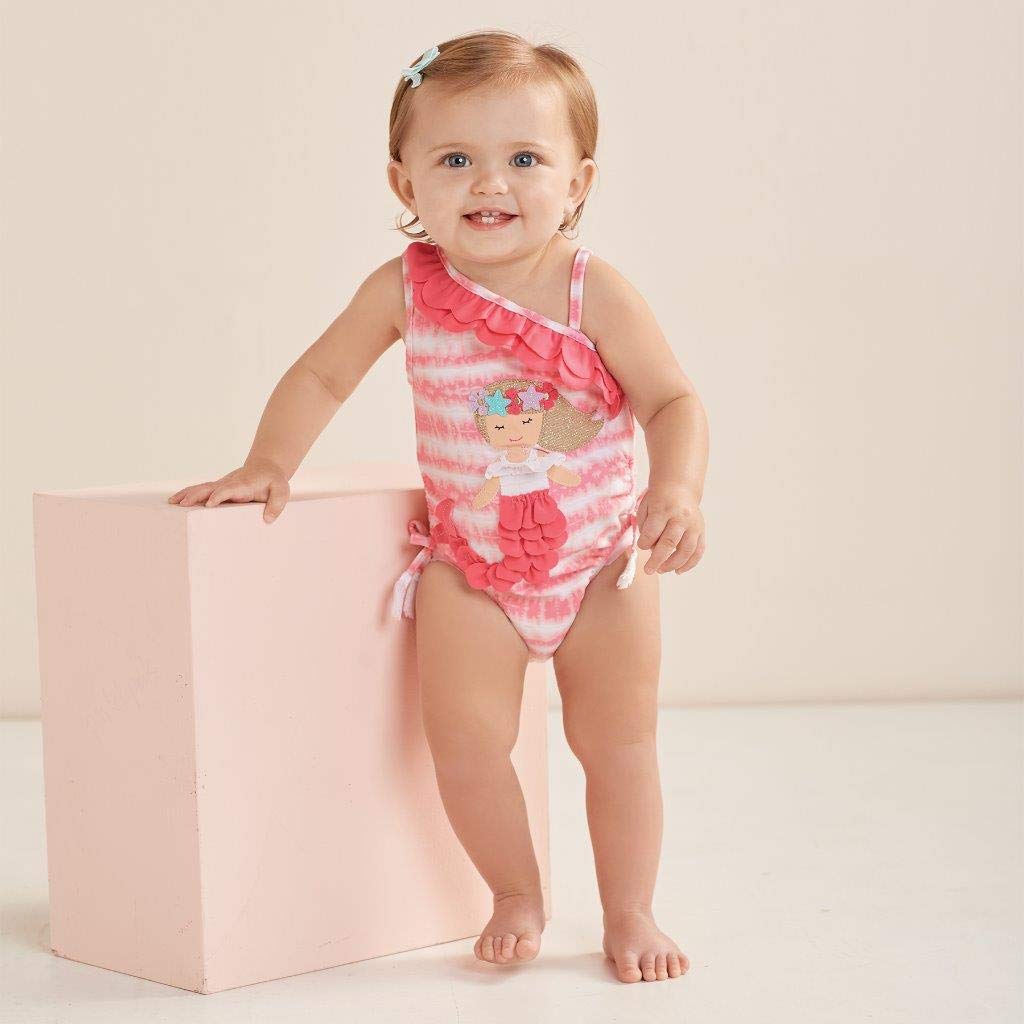 Mud Pie Girls' Swimsuit, Pink, 3-6 Months (Infant)
