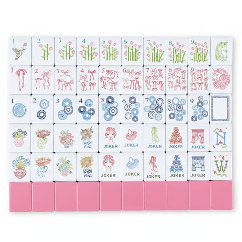 Arrowbash 160 Pcs Mini Mahjong Tiles Set 1.2 Inch Tiles American Mahjong Game with 8 Different Patterns Mah Jong Block Set for Mahjongs Lovers