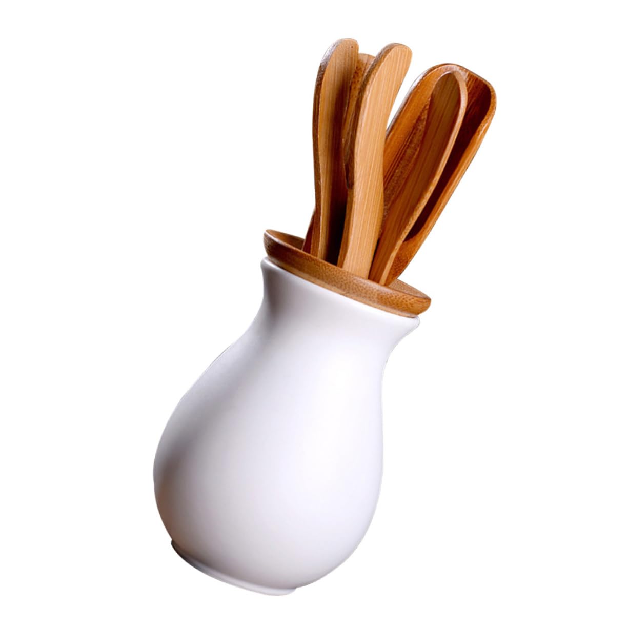 SHOWERORO Tea Ceremony Accessories 1 Set of Tea Utensils Bamboo Ceramic Tea Tools Tea Art Kit Easy to Clean Store