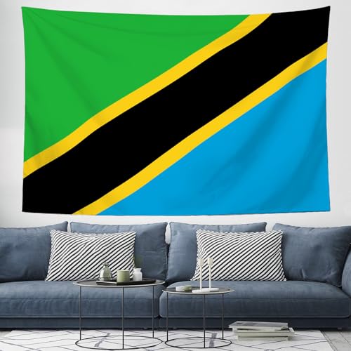 Tapisserie drapeau tanzanien décoration murale salon et chambre 200x150