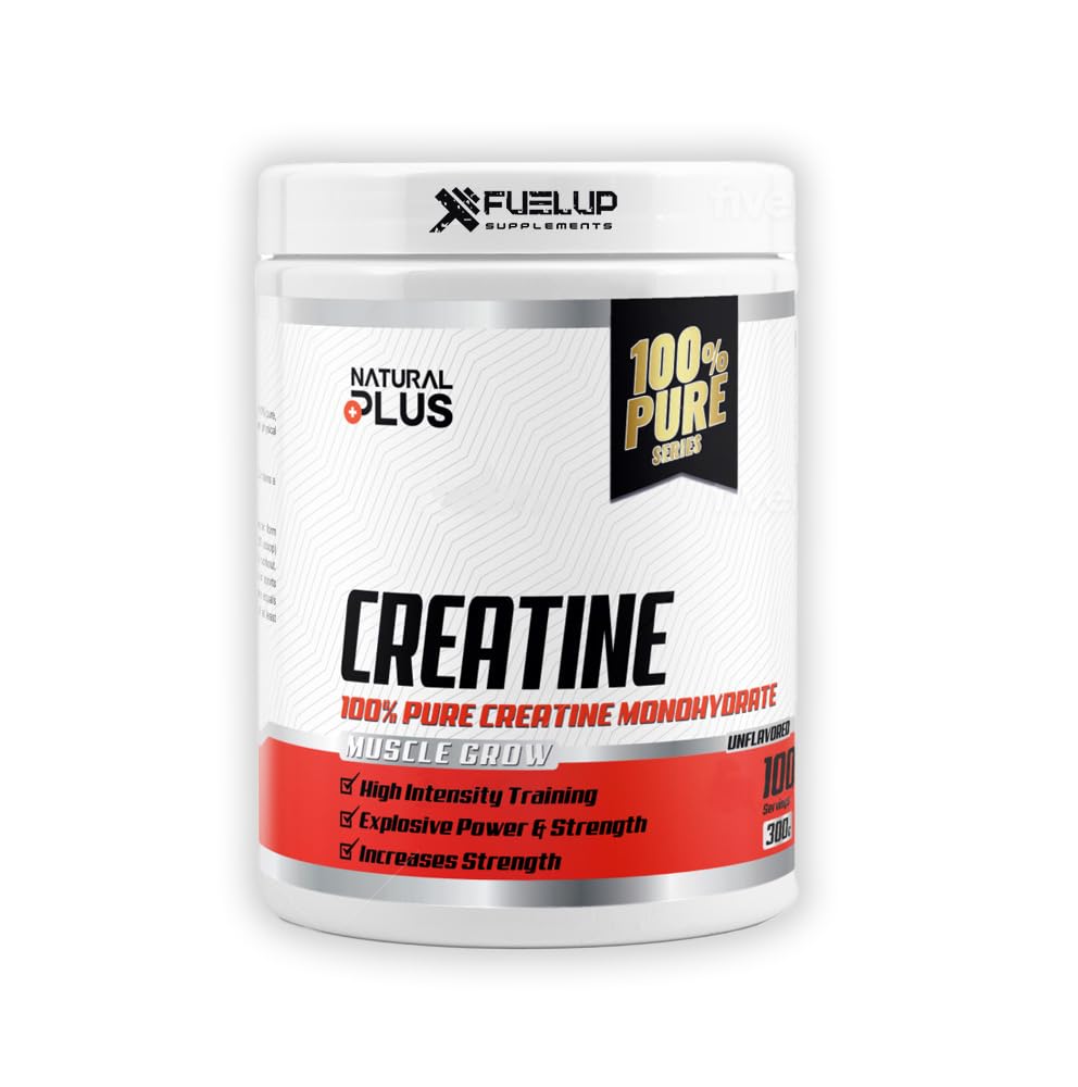 Natural Plus Creatine Monohydrate 100% Pure Supplement 300g - (100 Serving)