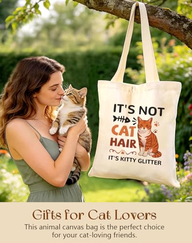 Image of Miss Adola Cute Canvas Tote Bag for Women Girls - Animal Lover Aesthetic Bags with Magnetic Buckle and Zipper Inner Pocket