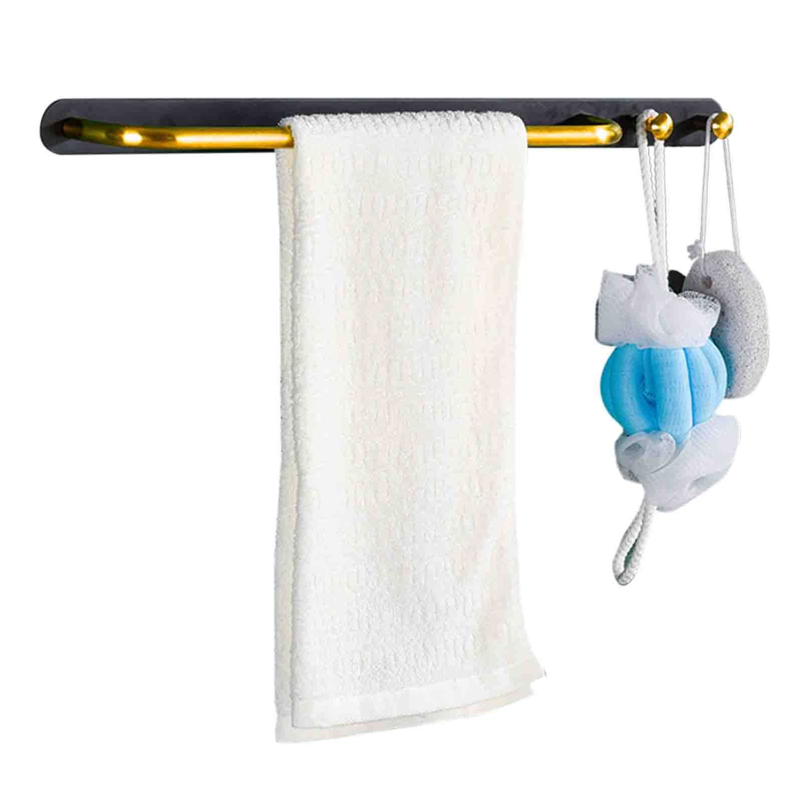 Porte-serviettes pour salle de bain mural en acier inoxydable noir 60cm
