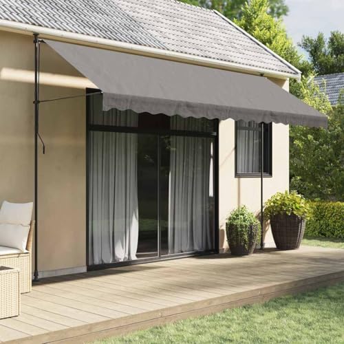 Store rétractable anthracite 400x150cm en tissu résistant pour extérieur