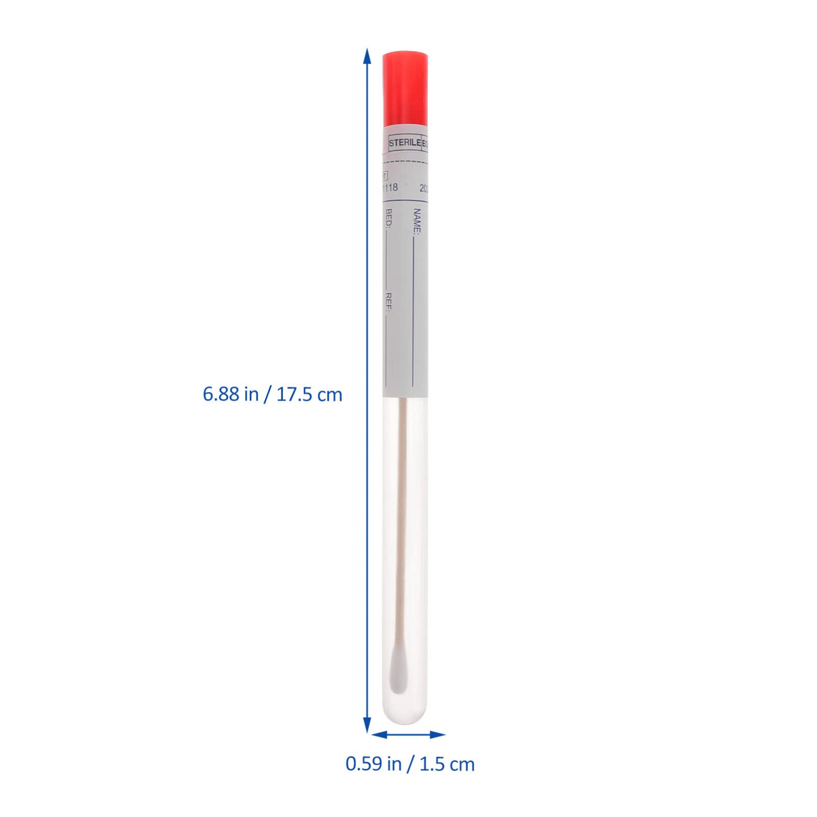 iplusmile Lot de 100 Écouvillon de Prélèvement Stérile 17,5cm, Bâtonnet Long en Bois et Coton à Usage Unique, Écouvillons Emballage Individuel pour Spécimen de Gorge, Test Médical et Laboratoire