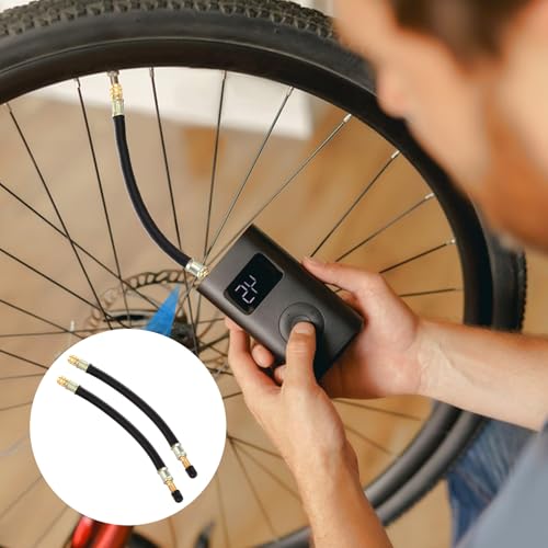 Image of 2 PCS Car Tire Valve Extender, 8.27 Inch Universal Flexible Schrader Tire Valve Stem Extension Adapter Compatible for Rv, Bike Motorcycle Stroller Bicycles Motorcycles and Portable Air Compressor