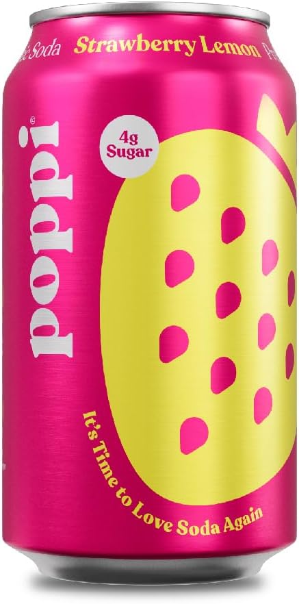 Amazon.com : Poppi Strawberry Lemonade Prebiotic Soda, (12 Fl Oz Can ...
