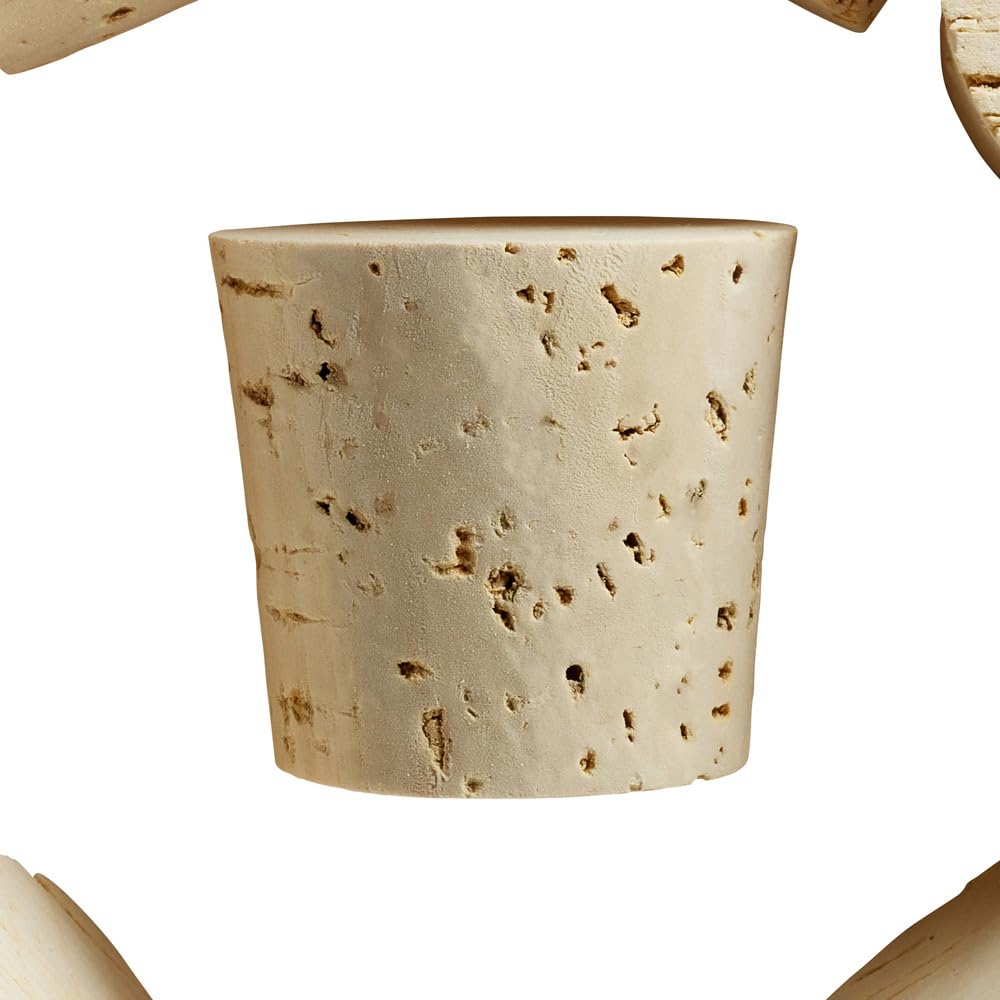 WidgetCo Size 20 Cork Stoppers, XXXX Grade, Labratory Corks, Tapered Corks (Qty 1)