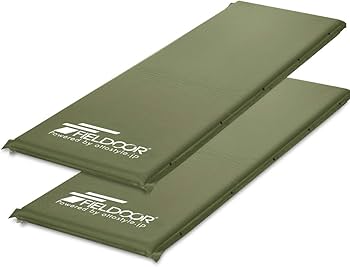 FIELDOOR フィールドア 車中泊・キャンプマット5cm厚 M　2枚セット Amazon | FIELDOOR 車中泊マット 5cm厚 【Sサイズ/カーキ】 2個