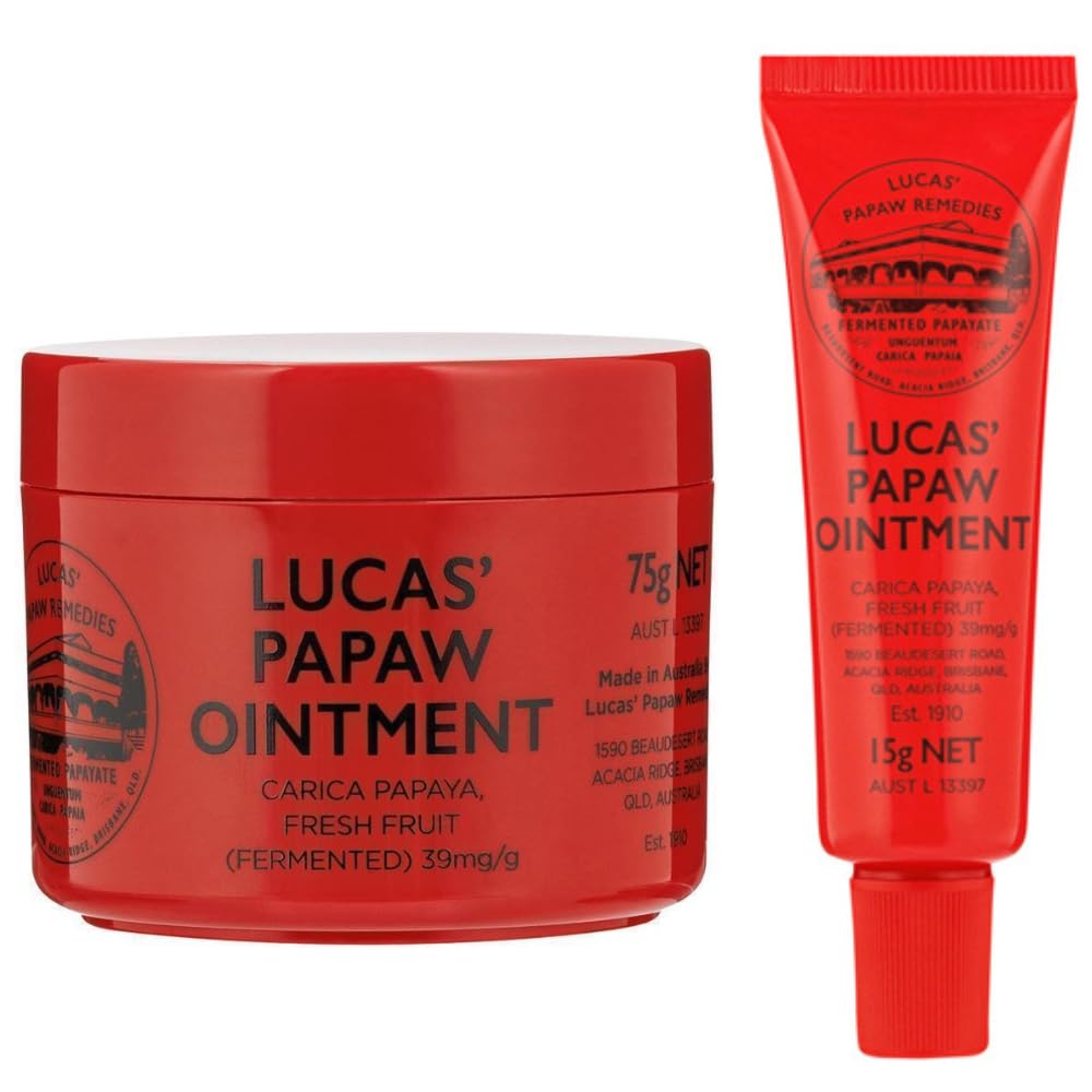 Lucas Pawpaw Lip Ointment, Lucas Pawpaw Cream, Lucas Pawpaw Ointment for Lips & Dry Skin - Unique All Skin Types, All Gender- Any Season Gift Pack with 75g and 15gr Pawpaw Balm Perfect for Easter Gift