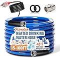Tsinglax 30FT 15FT Heated Water Hose for Rv,-45 ? Antifreeze Heated Drinking Garden Water Hose,Lead-Free & BPA-Free, Rv Freshwater Hoses with Fittings, Rv Accessories