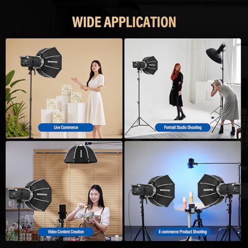 Soonpho 18"/45cm Octagonal Softbox, Quick Release Bowens Mount Softbox with Honeycomb Grid, Light Diffusers, Bag for Godox SL60W, SL60IID, SL60IIBI, for Neewer CB60B, FS150B, CB100C, for Amaran 200x S - image 7