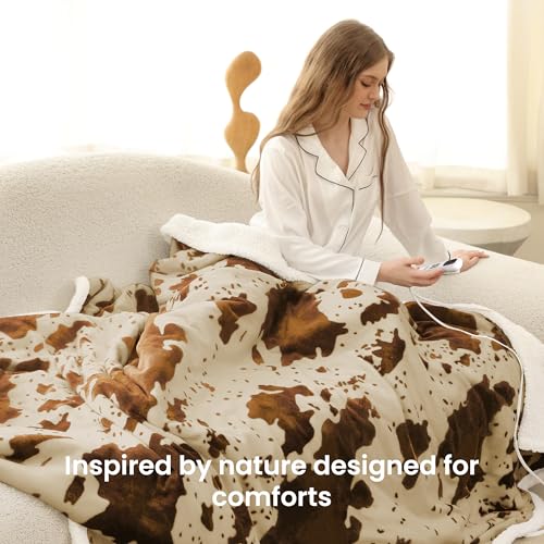 Image of Heated Blanket Twin Blanket - Fast Heating Electric Blanket, Soft Flannel Heated Throw with 4 Time Settings,10 Heating Settings, Warm Gifts for Women & Mom & Grandma