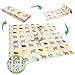 Manta de juegos para bebé, plegable, de espuma extragrande, reversible, no tóxica, impermeable, adecuada para niños y niños (ABC + caballo pequeño)
