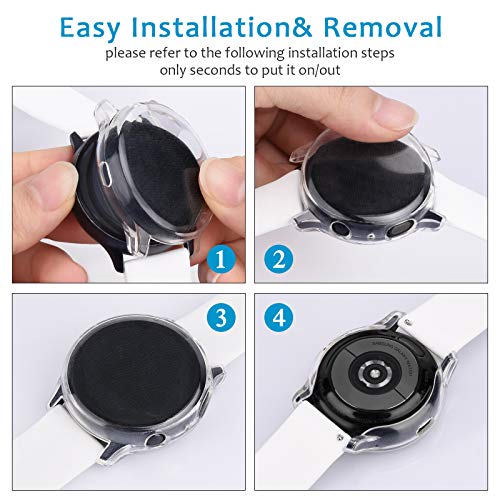 [4 Pack] Amzpas Compatible With Samsung Galaxy Watch Active 2 Screen Protector Case 40Mm, Soft Tpu Full Around Cover For Samsung Galaxy Active 2 Smartwatch (Black, Black, Clear, Clear, 40Mm) #TOP2