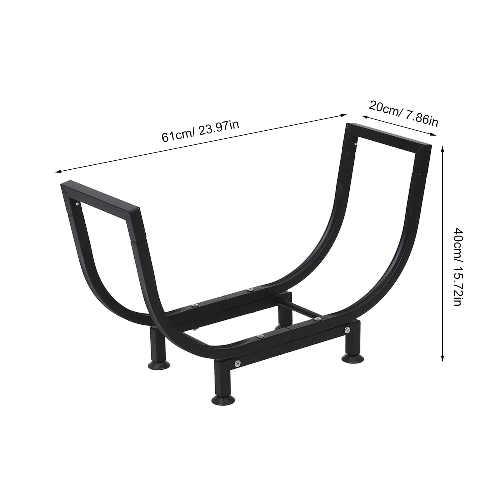 Artibetter Porta legna da ardere: Porta legna da ardere per - da esterno resistente da 60 cm - Supporto per da in acciaio al carbonio per giardino, patio e cortile.