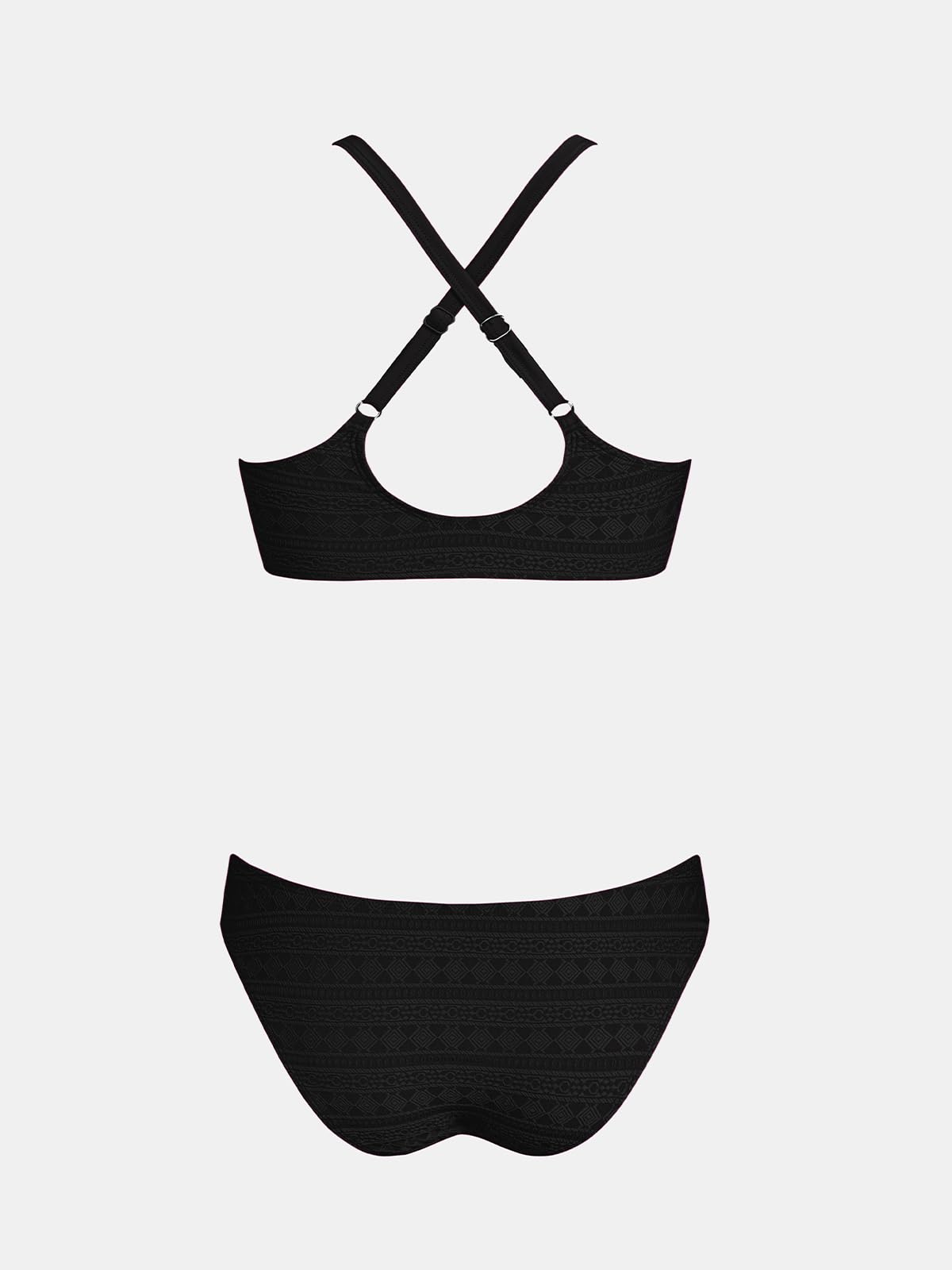 CUPSHE Femme Bikini Triangle à Nœud Ensemble Bikini Dos Croisé Taille Basse échancré 2 Pièces