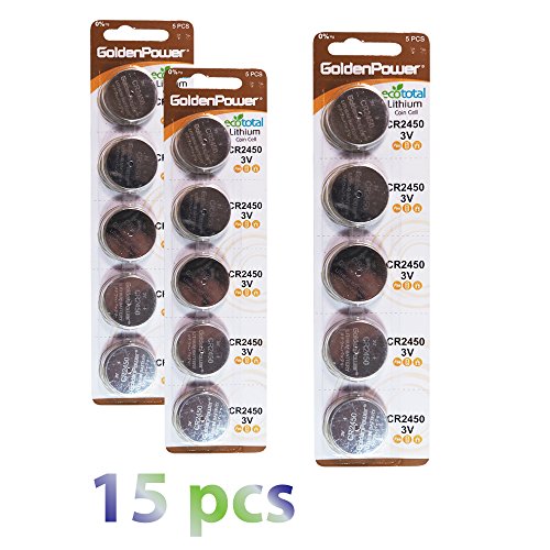 Exian Button/Coin Cell Lithium Battery CR2450 PK/15