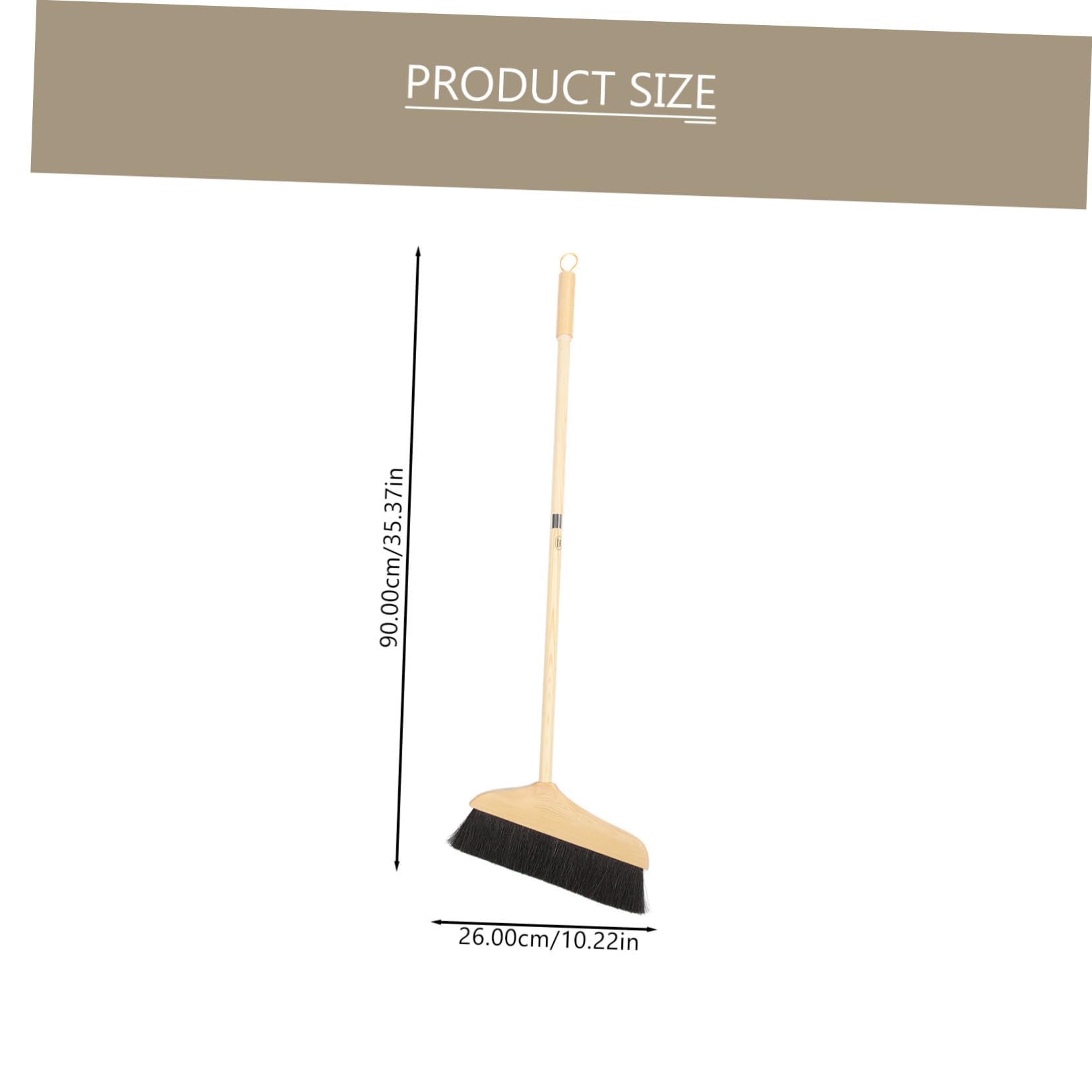 BESTYASH Long Handle Horse Hair Pushbroom Soft Pine Bristles Hardwood Floor Broom for Tile Surface