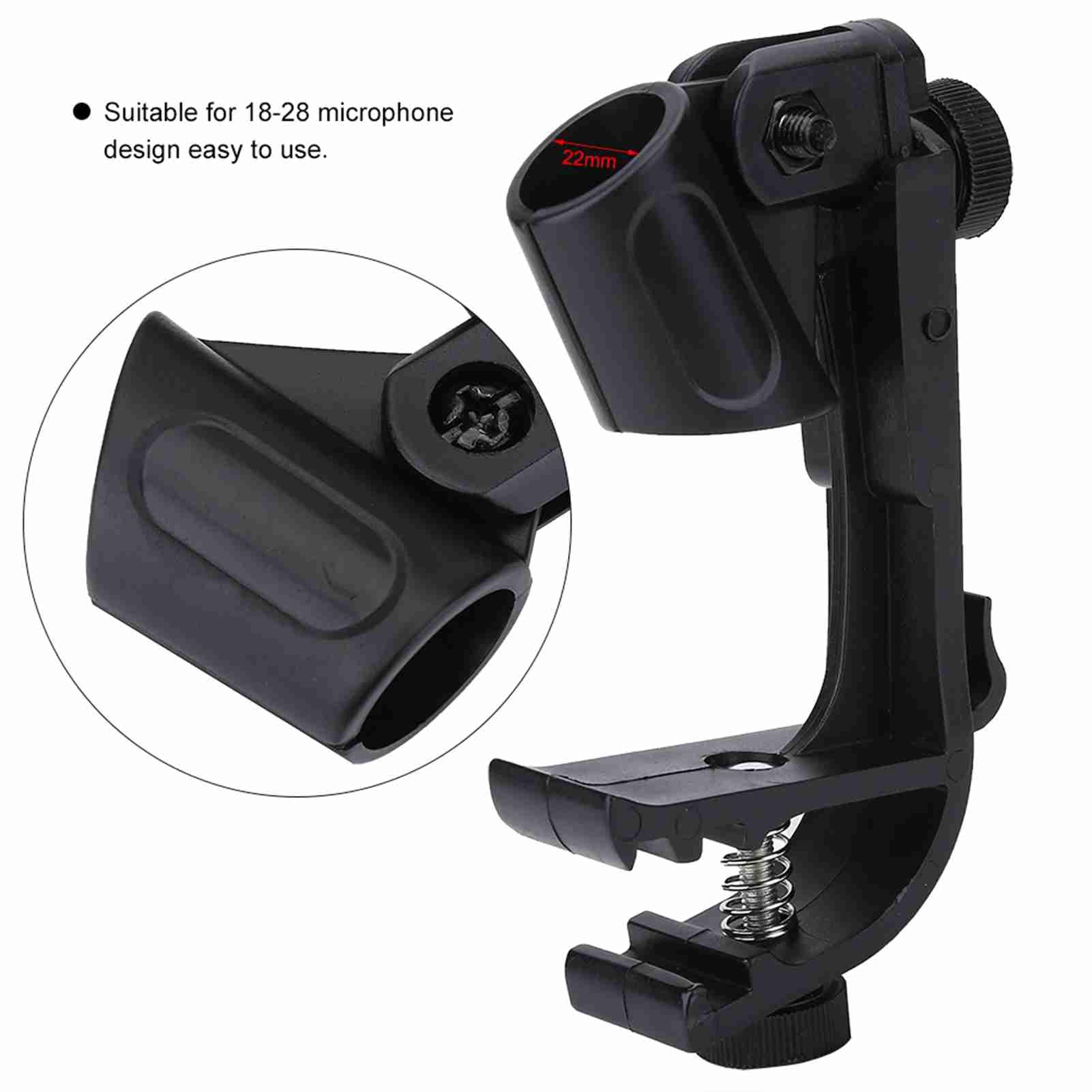 2 PCS Drum Microphone Clips, Adjustable Mount Clamp Holder Portable Drum Microphone Clips Mic Holder Accessories for Musical Instrument