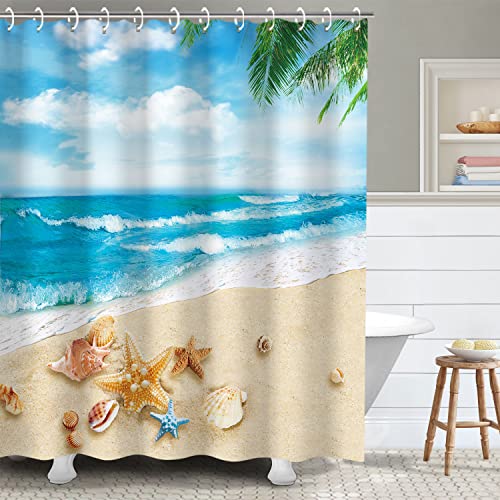 RosieLily Strand-Duschvorhang-Set Muschel Seestern 183 cm