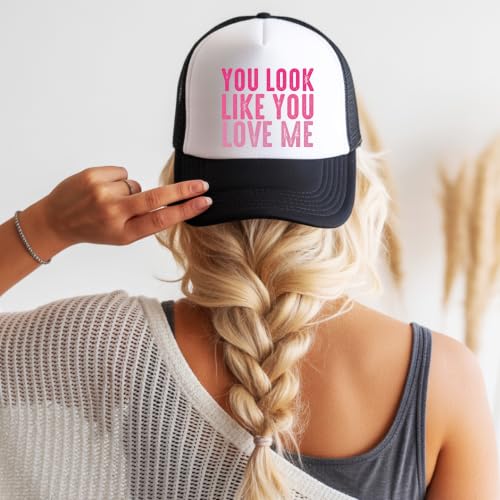 Image of You Look Like You Love Me Trucker Hat Country Song Lyrics Adult Classic 5 Panel Mesh Snapback